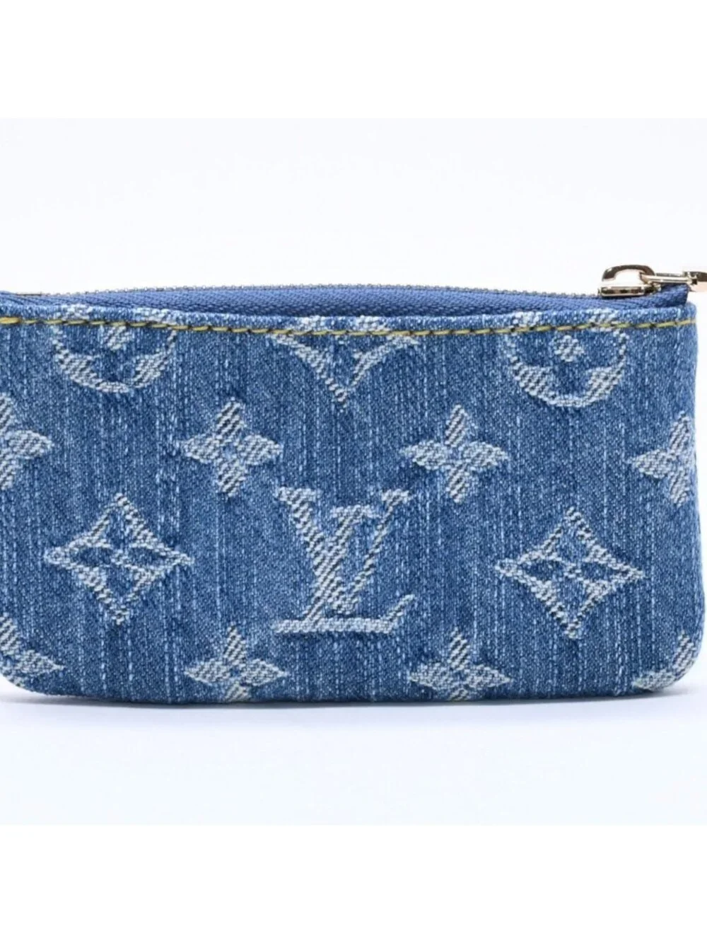 Louis Vuitton Pochette Cles Monogram Cherry Denim Coin Purse Takashi Murakami